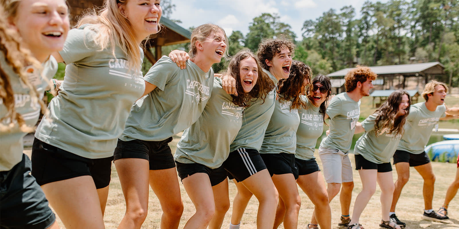 Camp Cho-Yeh summer staff cheering with campers